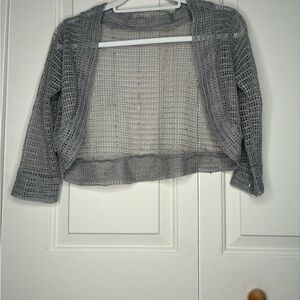 Vintage Gray Open-Knit Women's Shrug